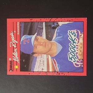 Nolan Ryan Donruss 1990 #659,#665,#166. 3 Baseball Cards all ERROR on INC No (.)